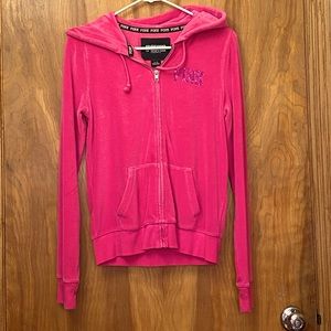 Pink Victoria Secret PINK zip up velour hoodie